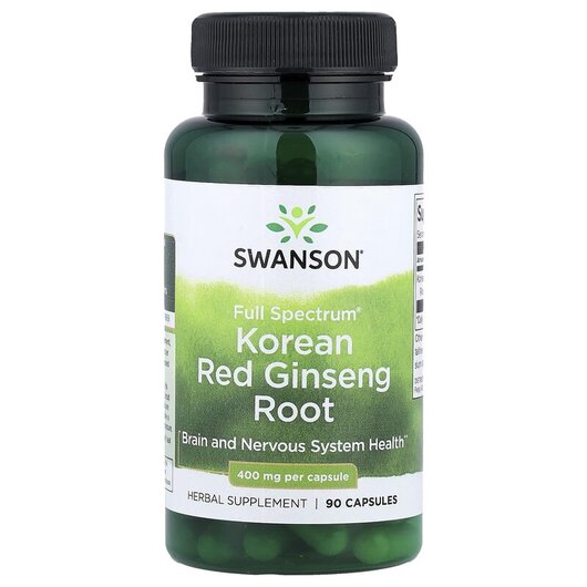 Основное фото товара Женьшень, Full Spectrum Korean Red Ginseng Root 400 mg, 90 капсул