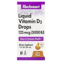 Вітамін D3 Liquid Vitamin D3 5000 IU Drops Bluebonnet Вітамін D3 Liquid Vitamin D3 5000 IU Drops Bluebonnet