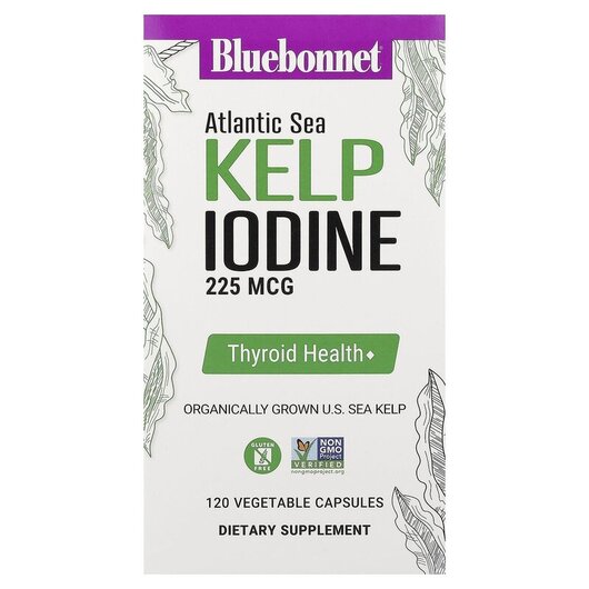 Основне фото товару Bluebonnet Nutrition, Atlantic Sea Kelp Iodine, Ламінария, 120 ка