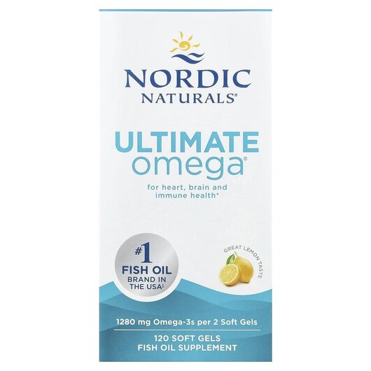 Основне фото товару Nordic Naturals, Ultimate Omega 1280 mg, Омега 3, 120 капсул