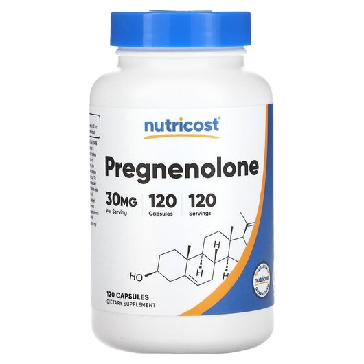 Основное фото товара Nutricost, Прегненолон, Pregnenolone 30 mg, 120 капсул