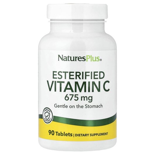 Основне фото товару Natures Plus, Esterified Vitamin C 675 mg, Вітамін C, 90 таблеток