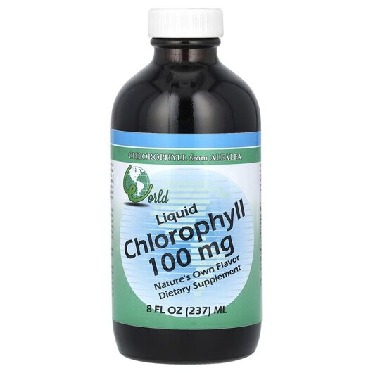 Основне фото товару Liquid Chlorophyll 100 mg Основне фото товару World Organic, Liquid Chlorophyll 100 mg, Хлорофіл, 237 мл
