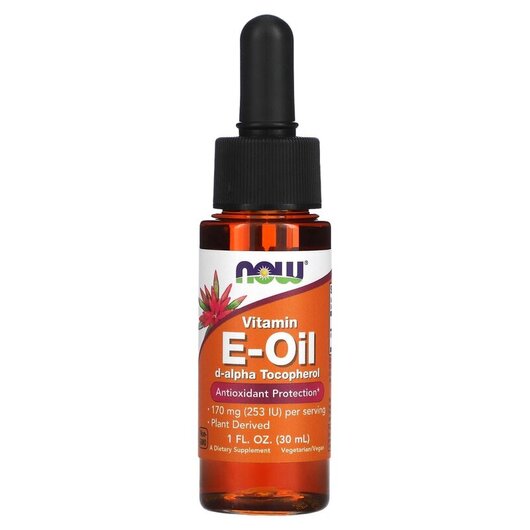 Основне фото товару Natural E Oil Antioxidant Protection Основне фото товару NOW Foods, Natural E-Oil, Вітамін Е, 30 мл