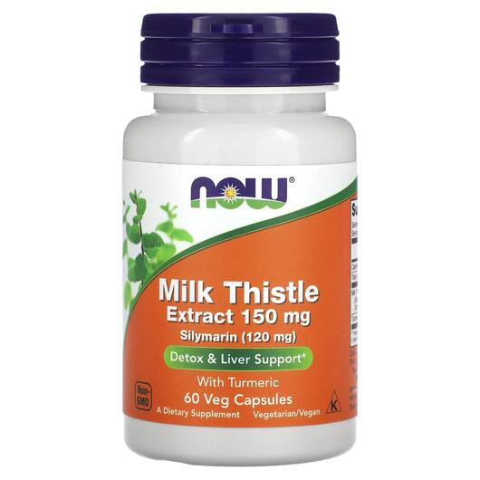 Основное фото товара NOW Foods, Расторопша, Milk Thistle Extract with Turmeric, 60 кап