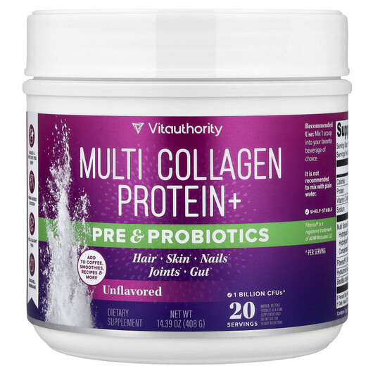Основне фото товару Multi Collagen Protein+ Pre & Probiotics Unflavored, Колаген,