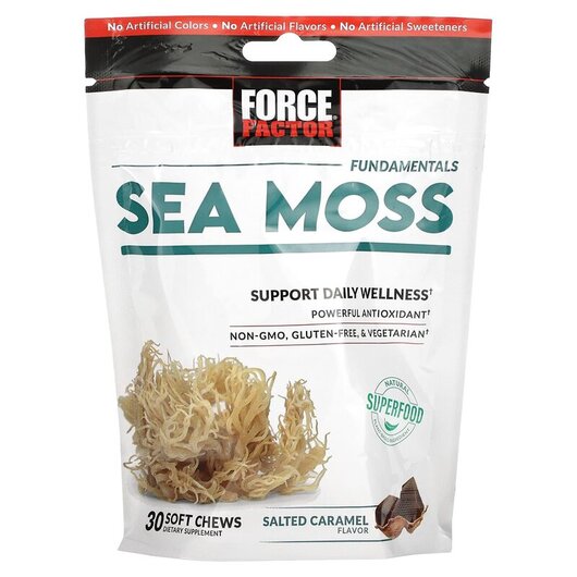 Основне фото товару Fundamentals Sea Moss Salted Caramel Основне фото товару Force Factor, Fundamentals Sea Moss, Морський мох, 30 шт