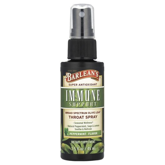 Основне фото товару Olive Leaf Complex Throat Spray Peppermint, Спрей для горла, 45 м