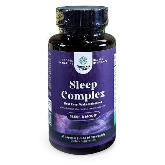 Основное фото товара Sleep Complex Основное фото товара Nature's Craft, Поддержка сна, Sleep Complex, 60 капсул