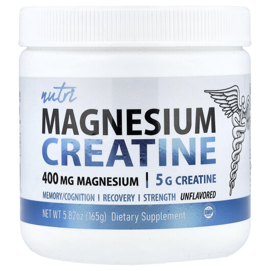 Основное фото товара Magnesium Creatine Unflavored Основное фото товара Nutri, Креатин, Magnesium Creatine Unflavored, 165 г