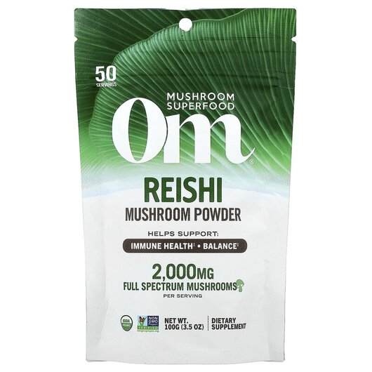 Основное фото товара Reishi Mushroom Powder Основное фото товара Om Mushroom Superfood, Грибы Рейши, Reishi Mushroom Powder, 100 г