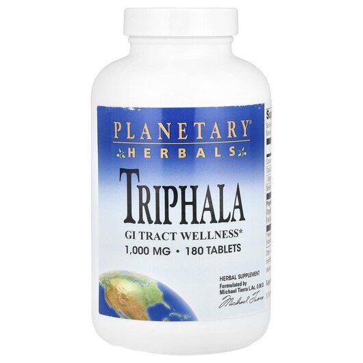 Основне фото товару Triphala GI Tract Wellness 1000 mg, Підтримка кишківника, 180 таб