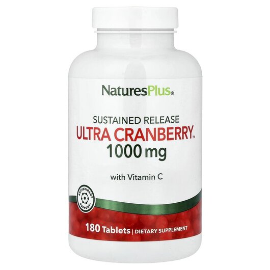 Основне фото товару Sustained Release Ultra Cranberry 1000 mg, Журавлина, 180 таблето