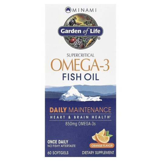 Основное фото товара Supercritical Omega-3 Fish Oil 850 mg Orange Flavor, Омега 3, 60 