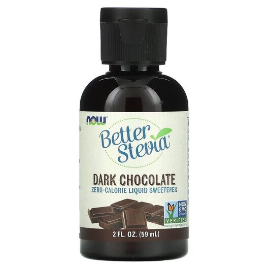 Основне фото товару Better Stevia Liquid Sweetener Dark Chocolate Основне фото товару NOW Foods, Better Stevia Dark Chocolate, Стевія Темний шоколад, 6