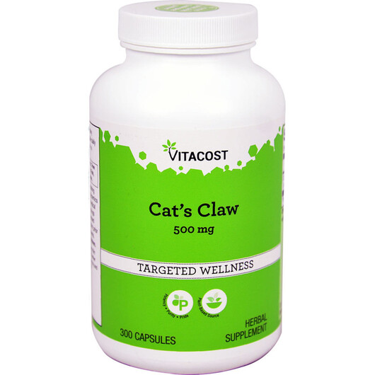 Основне фото товару Vitacost, Cat's Claw 500 mg, Лінолева кислота, 300 капсул