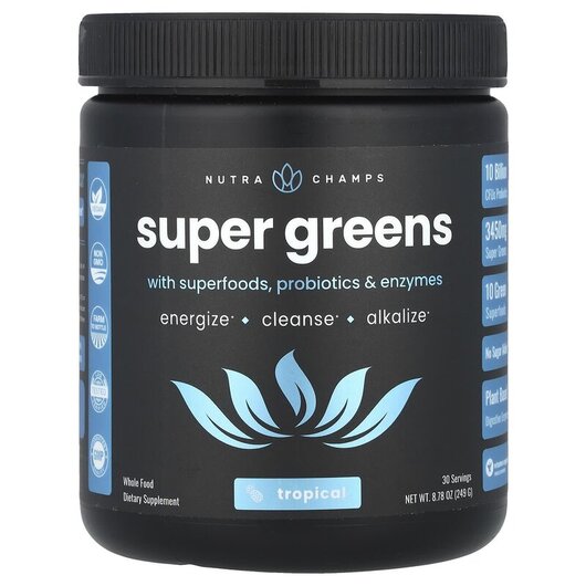 Основное фото товара Super Greens With Superfoods Probiotics & Enzymes Tropical, С