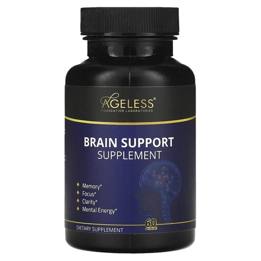 Основне фото товару Ageless, Brain Support Supplement, Підтримка мозку, 60 капсул