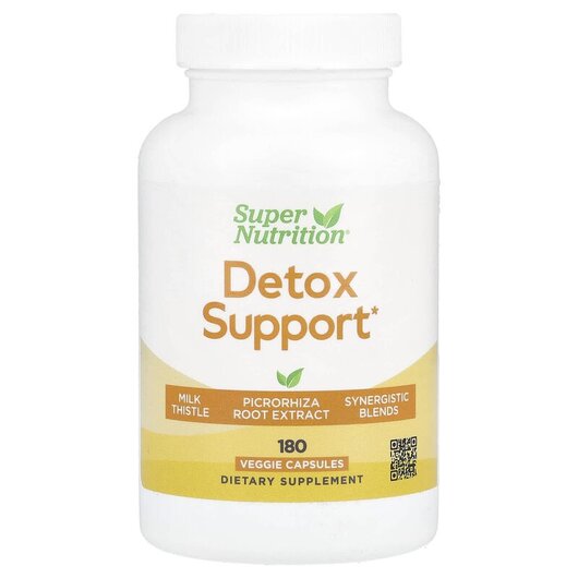 Основное фото товара Super Nutrition, Детокс и очистка, Detox Support, 180 капсул