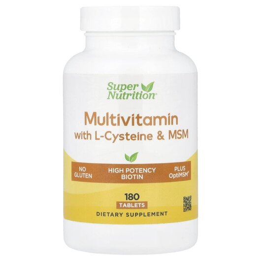 Основне фото товару Multivitamins with L-Cysteine MSM Vitamin A and Biotin Основне фото товару Multivitamins with L-Cysteine MSM Vitamin A and, Вітаміни, 180 та