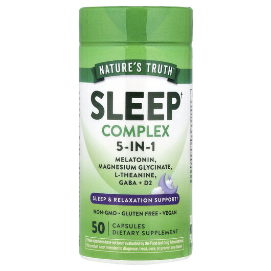 Основне фото товару Sleep Complex 5-in-1 Основне фото товару Nature's Truth, Sleep Complex 5-in-1, Підтримка сну, 50 капс