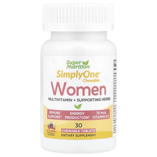 Основное фото товара SimplyOne Women Multivitamin + Supporting Herbs Основное фото товара SimplyOne Women Multivitamin + Supporting, Витамины для женщин, 3
