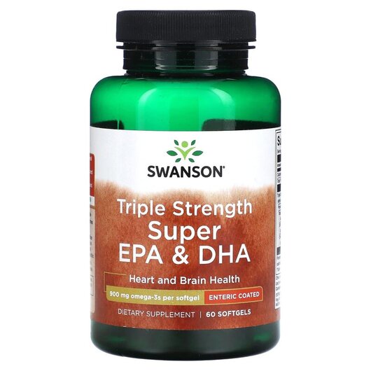 Основное фото товара Triple Strength Super EPA & DHA 900 mg Основное фото товара Омега ЭПК ДГК, Triple Strength Super EPA & DHA 900 mg, 60 кап