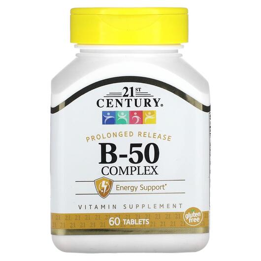 Основное фото товара 21st Century, B-комплекс, B-50 Complex Prolonged Release, 60 табл