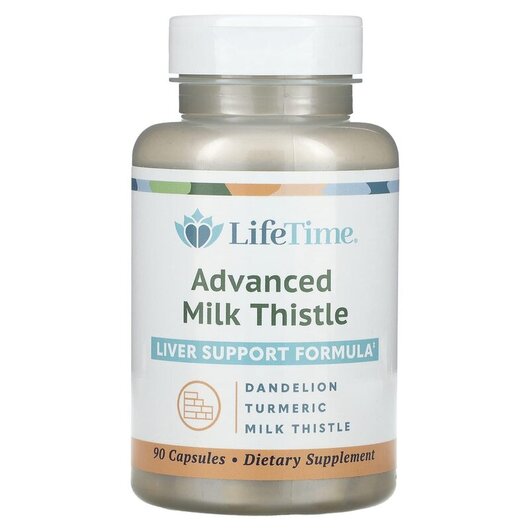 Основне фото товару Advanced Milk Thistle Основне фото товару LifeTime, Advanced Milk Thistle, Розторопша, 90 капсул