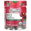 Фото товару B12 Energy Cranberry Фото товару MegaFood, B12 Gummies Cranberry, Вітамін B12, 70 цукерок