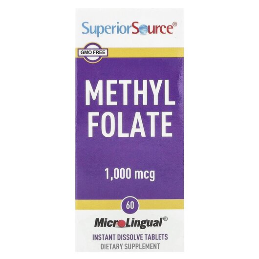 Основне фото товару Methyl Folate 1000 mcg Основне фото товару Superior Source, Methyl Folate 1000 mcg, Метилфолат, 60 таблеток
