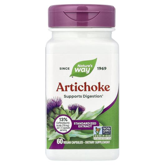 Основное фото товара Artichoke Premium Extract Основное фото товара Nature's Way, Артишок, Artichoke Premium Extract, 60 капсул