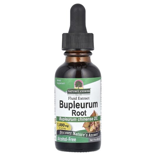 Основне фото товару Nature's Answer, Bupleurum Alcohol-Free 1000 mg, Ласкавець, 