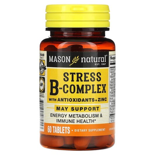 Основное фото товара Stress B-Complex with Antioxidants+Zinc, Поддержка стресса, 60 та