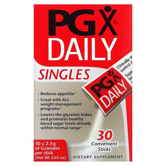 Основне фото товару PGX Daily Singles Unflavored Granules Основне фото товару PGX Daily Singles Unflavored Granules, Підтримка рівня цукру, 30