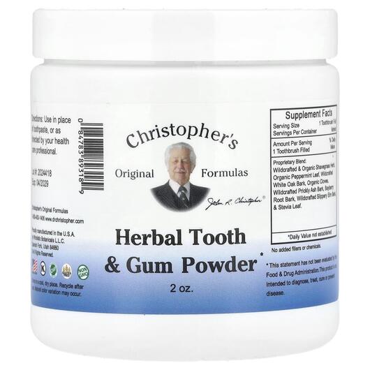 Основное фото товара Зубная паста, Herbal Tooth & Gum Powder, 60 г