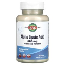 Альфа-ліпоєва Alpha Lipoic Acid 600 mg KAL 60 таблеток Альфа-ліпоєва Alpha Lipoic Acid 600 mg KAL 60 таблеток