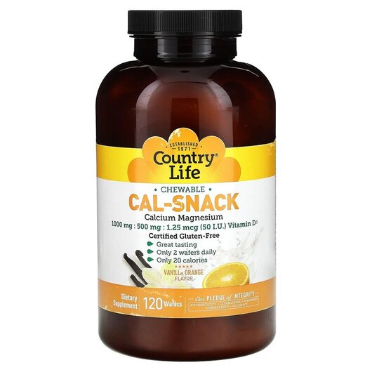 Основное фото товара Chewable Cal-Snack Calcium Magnesium Vanilla Orange Основное фото товара Chewable Cal-Snack Calcium Magnesium Vanilla Orange, Кальций, 120