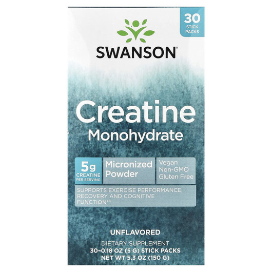 Основное фото товара Swanson, Креатин, Creatine Monohydrate Unflavored, 30 шт