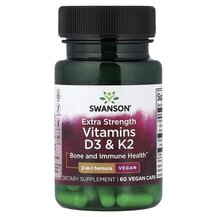 Вітаміни D3 K2 Vitamins D3 & K2 Extra Strength Swanson