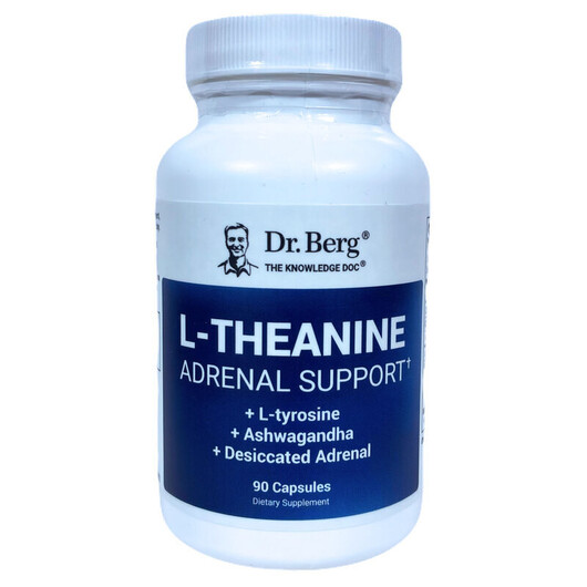 Основне фото товару Dr. Berg, L-Theanine Adrenal Support, L-Теанін, 90 капсул
