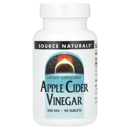 Основне фото товару Apple Cider Vinegar 500 mg Основне фото товару Apple Cider Vinegar 500 mg, Яблучний оцет, 90 таблеток