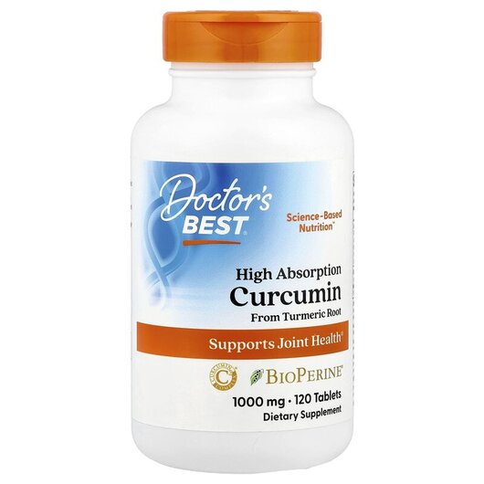 Основне фото товару Doctor's Best, High Absorption Curcumin, Куркумін, 120 табле