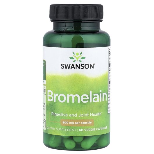 Основное фото товара Swanson, Бромелайн, Bromelain 500 mg, 60 капсул