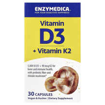 Vitamin D3 + Vitamin K2 Витамин K2 Enzymedica 30 капсул