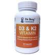 Фото товара D3 & K2 Vitamin 5000 IU Фото товара Dr. Berg, Витамины D3 + K2, D3 & K2 Vitamin 5000 IU, 60 капсу