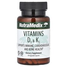 Vitamins D3 & K2 Витамины D3 + K2 NutraMedix 90 капсул