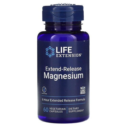 Основне фото товару Extend-Release Magnesium Основне фото товару Life Extension, Extend-Release Magnesium, Магній, 60 капсул