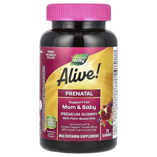 Основное фото товара Мультивитамины, Alive! Prenatal Gummy Vitamins, 75 таблеток