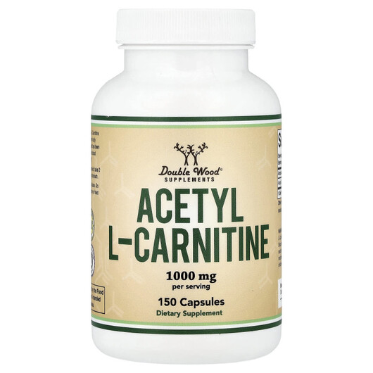 Основне фото товару Double Wood Supplements, Acetyl L-Carnitine, L-Карнітин, 150 капс